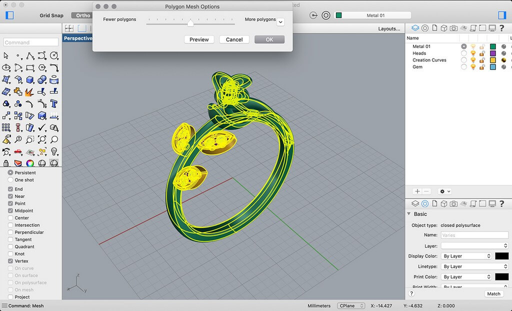 Rhino for Jewellery Design – Easy to learn and adapt rhino - rhino mesh - Rhino for Jewellery Design – Easy to learn and adapt