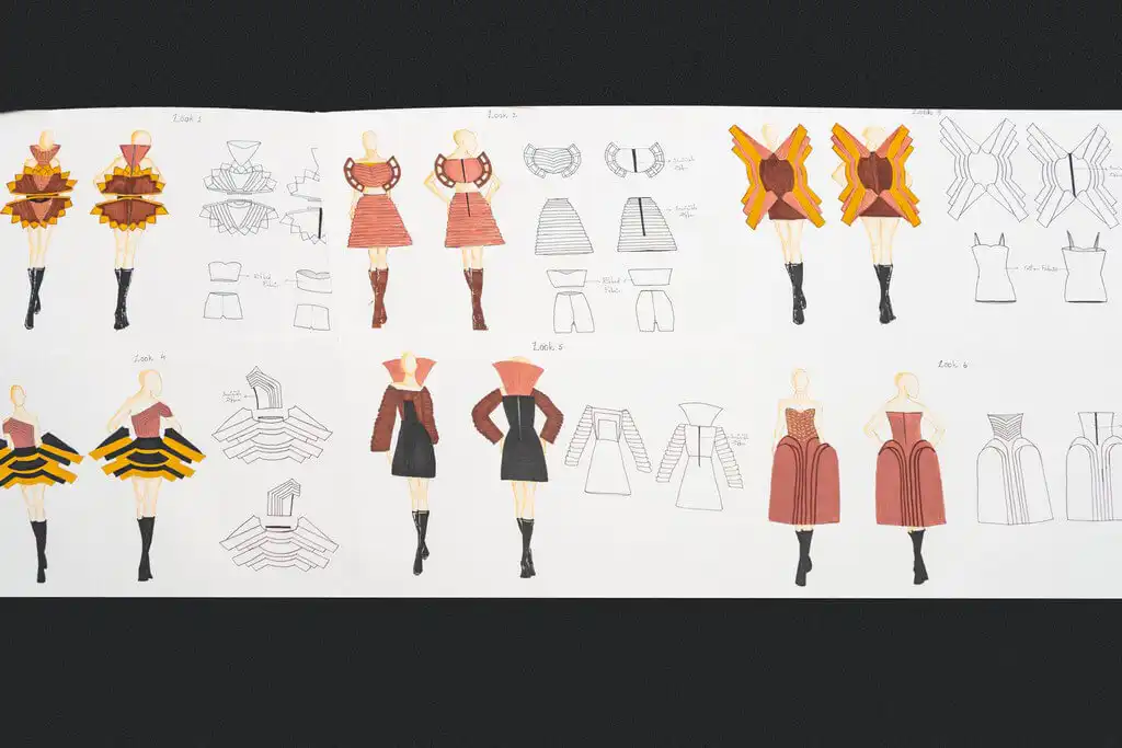 Fashion collection display inspired by art and costume history