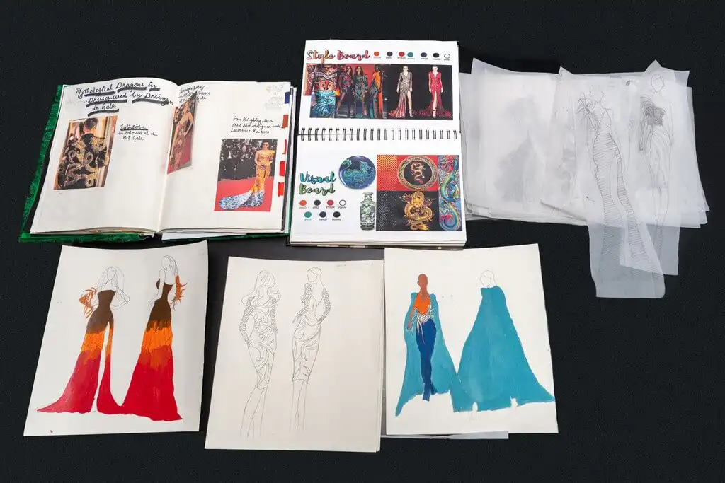 Fashion collection display inspired by art and costume history