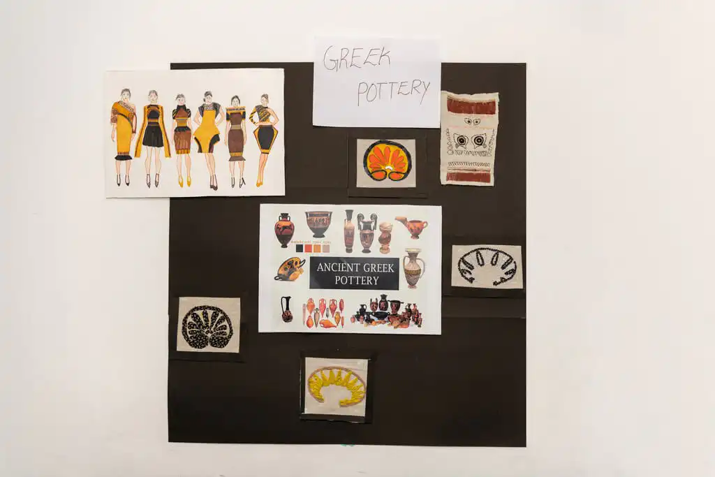 Fashion collection display inspired by art and costume history