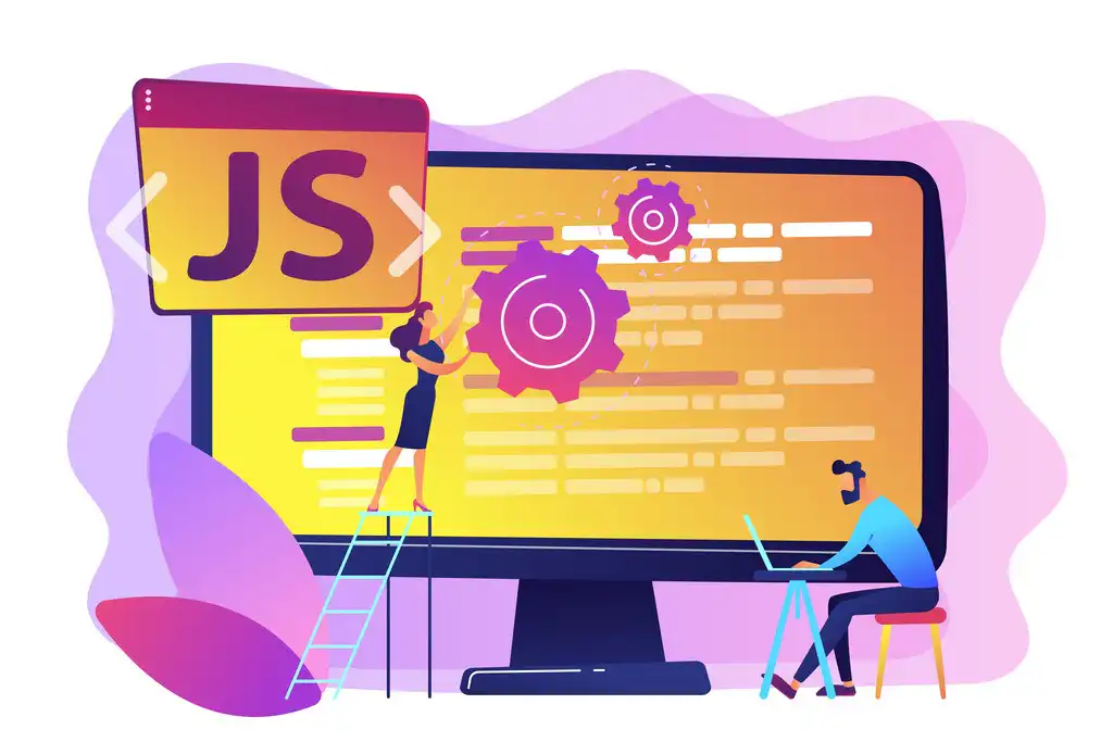 JavaScript concept vector illustration. JavaScript concept vector illustration