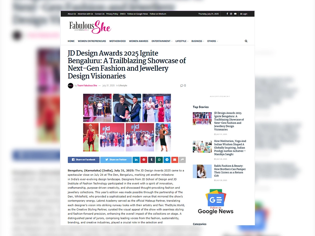 JD Design Awards 2025 Ignite Bengaluru A Trailblazing Showcase of Next Gen Fashion and Jewellery Design Visionaries (2)