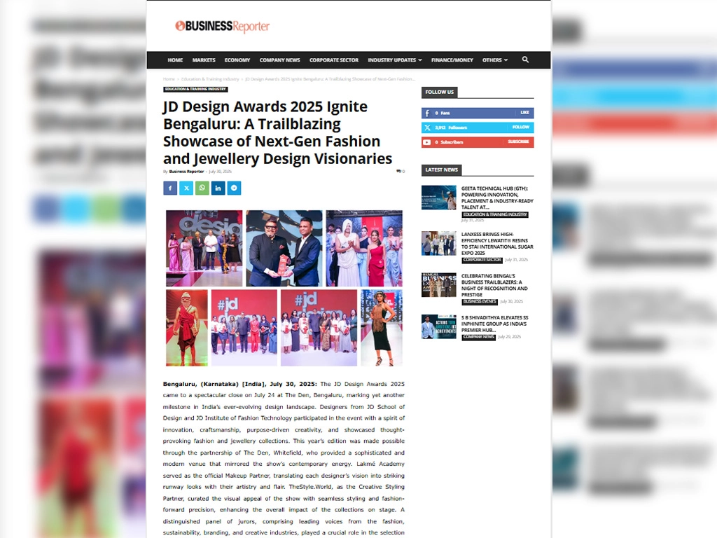 JD Design Awards 2025 Ignite Bengaluru: A Trailblazing Showcase of Next-Gen Fashion and Jewellery Design Visionaries