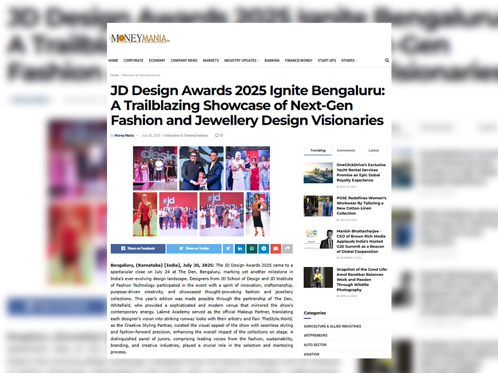 JD Design Awards 2025 Ignite Bengaluru: A Trailblazing Showcase of Next-Gen Fashion and Jewellery Design Visionaries