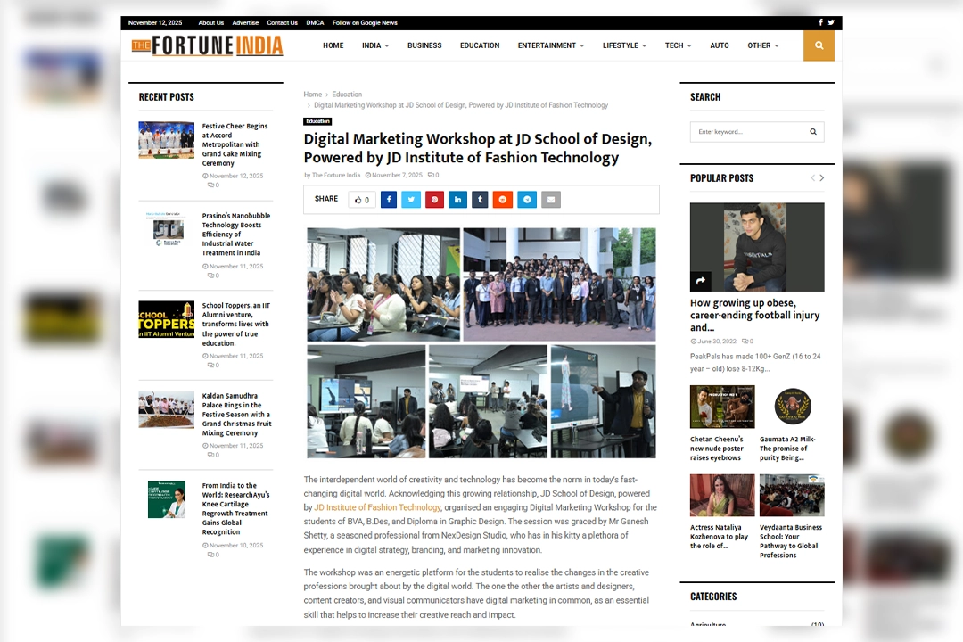 Digital​‍​‌‍​‍‌​‍​‌‍​‍‌ Marketing Workshop at JD School of Design Powered by JD Institute of Fashion Technology